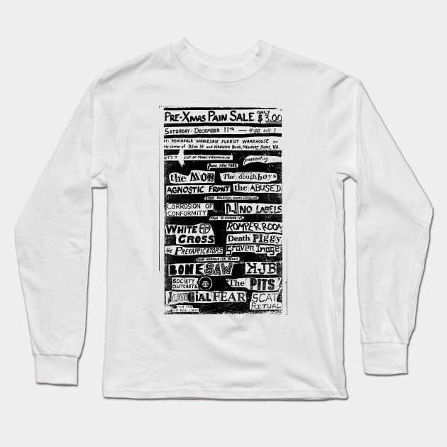 Agnostic Front / The Mob / White Cross / The Abused Punk Flyer Long Sleeve T-Shirt by Punk Flyer Archive